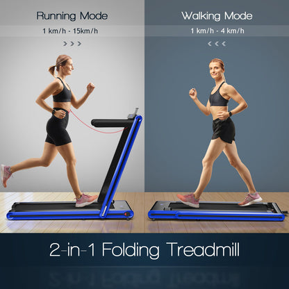 2-in-1 Under-Desk Folding Treadmill with Dual LED Display