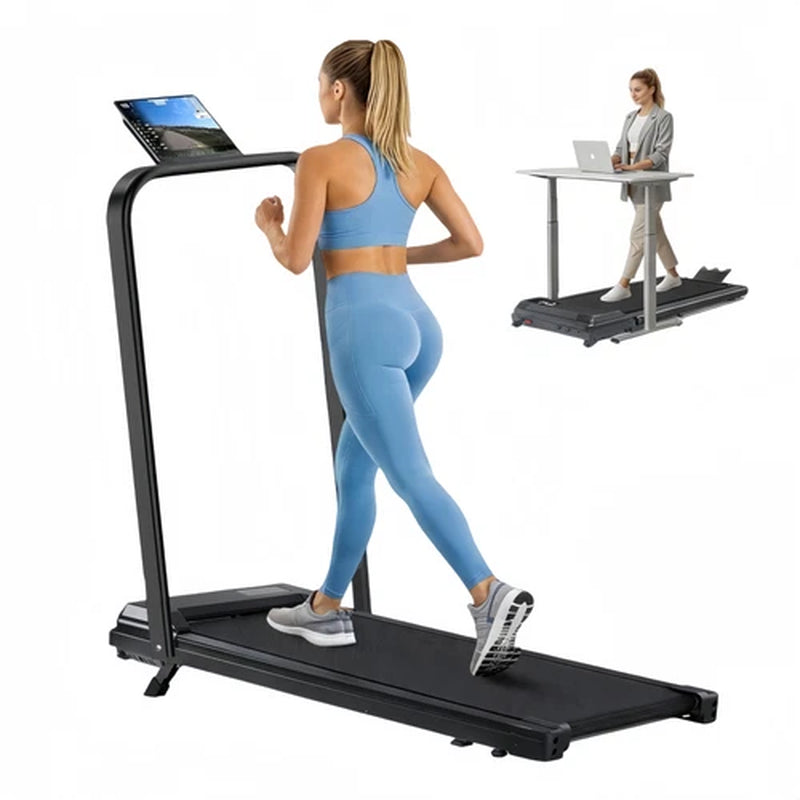 Under Desk Treadmill Walking Pad with Holder - 8KM/H Running Machine
