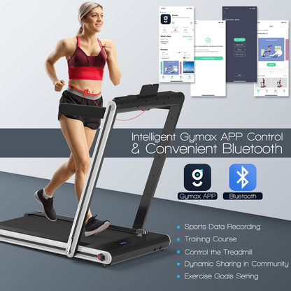 2-in-1 Under-Desk Folding Treadmill with Dual LED Display