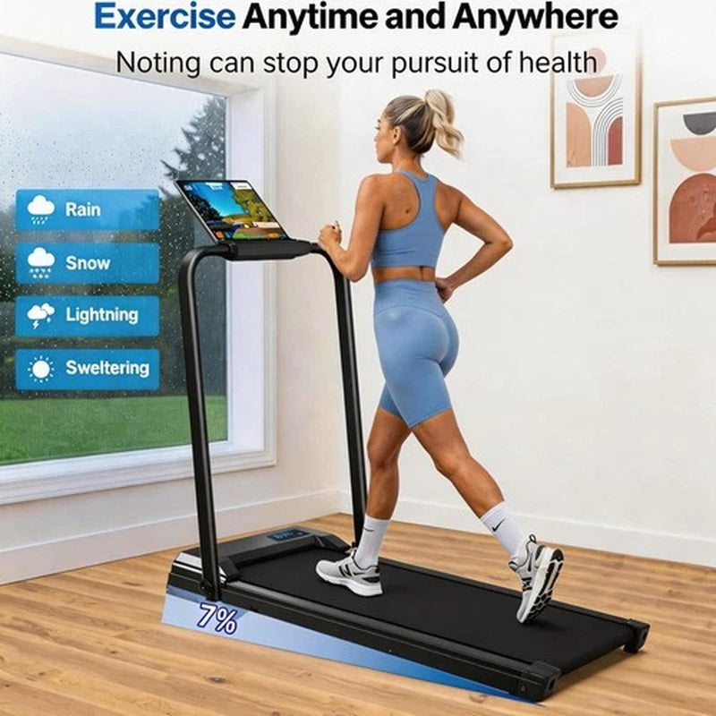 Under Desk Treadmill Walking Pad with Holder - 8KM/H Running Machine