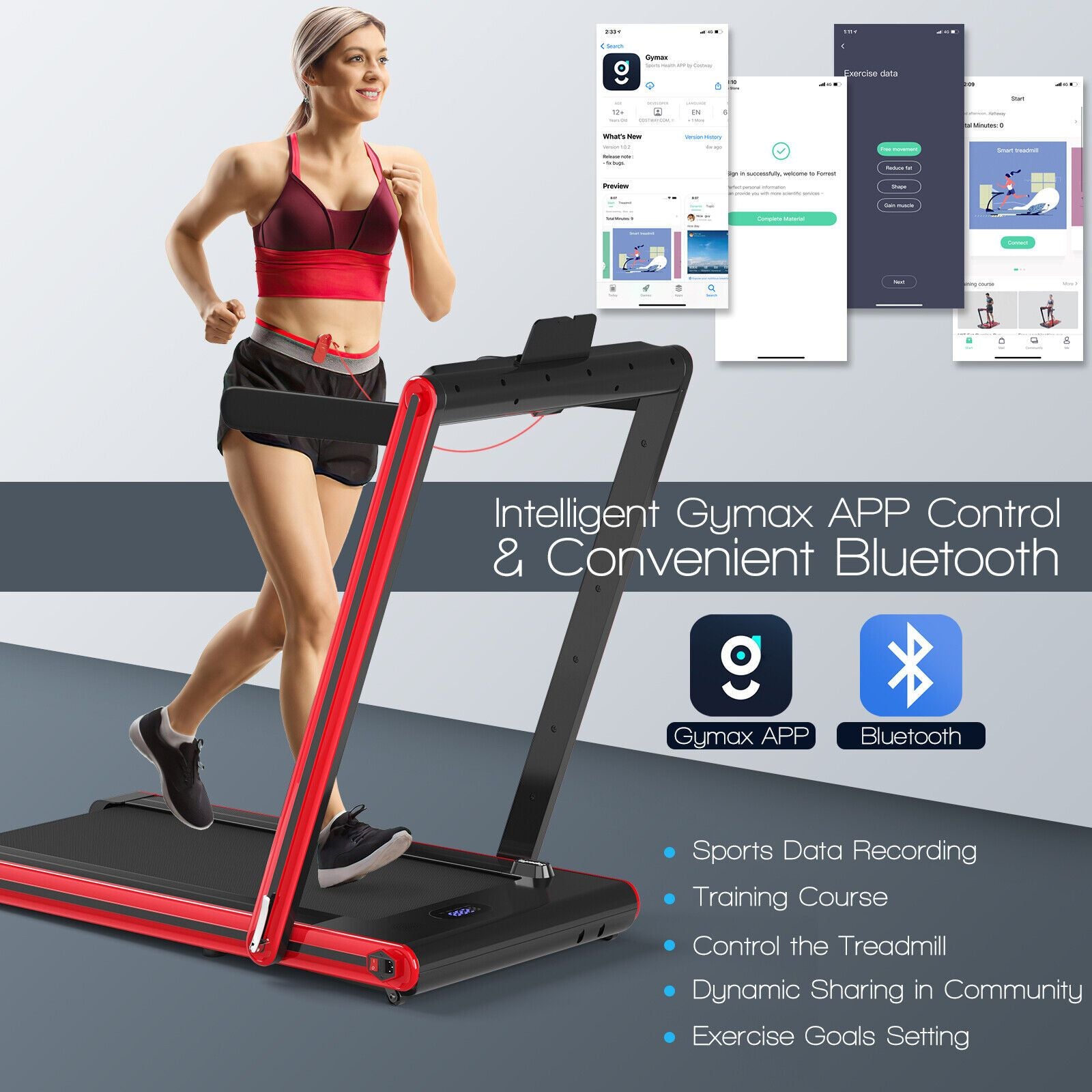2-in-1 Under-Desk Folding Treadmill with Dual LED Display