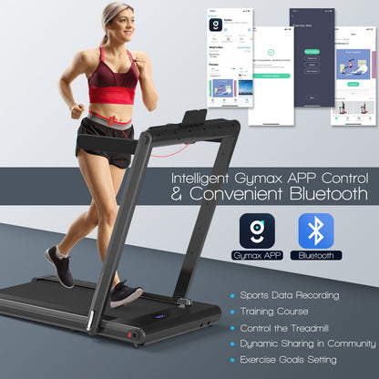 2-in-1 Under-Desk Folding Treadmill with Dual LED Display