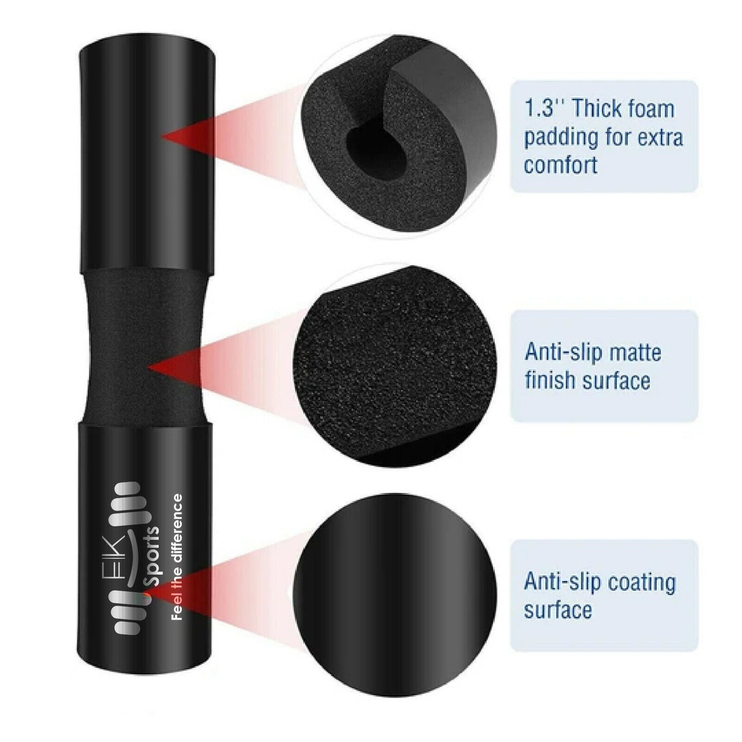 Barbell Pad for Weightlifting - Foam Padding for Squat Bar Neck and Shoulder Protection