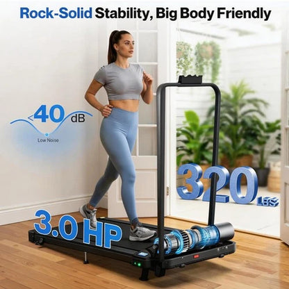 Under Desk Treadmill Walking Pad with Holder - 8KM/H Running Machine