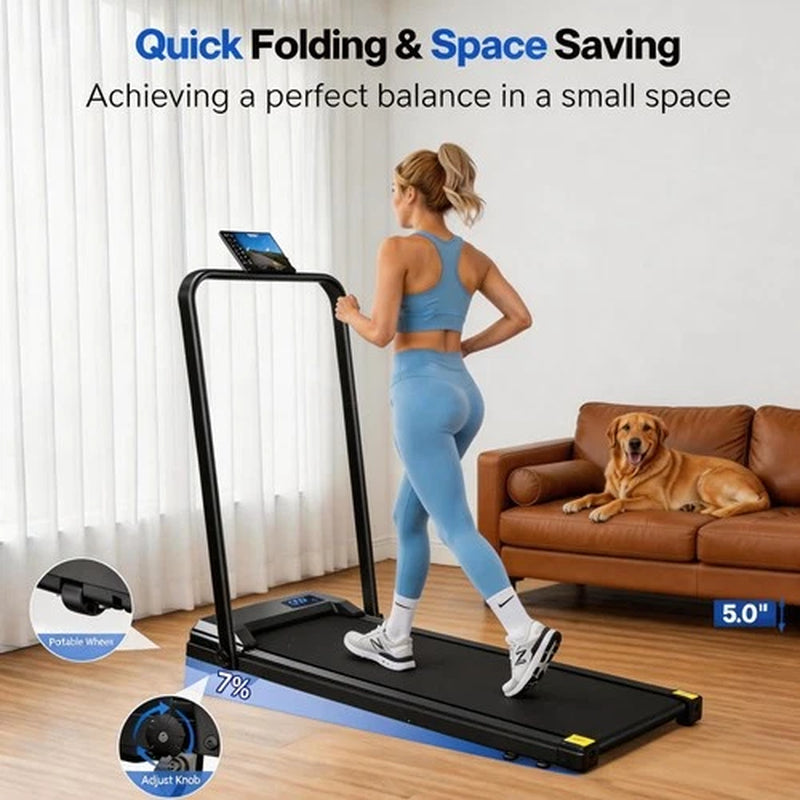 Under Desk Treadmill Walking Pad with Holder - 8KM/H Running Machine