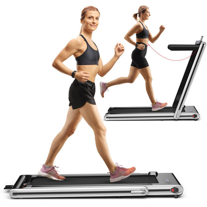 2-in-1 Under-Desk Folding Treadmill with Dual LED Display