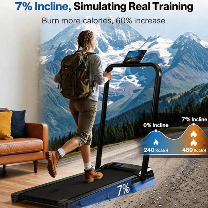 Under Desk Treadmill Walking Pad with Holder - 8KM/H Running Machine