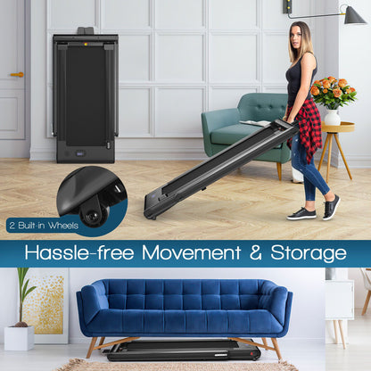 2-in-1 Under-Desk Folding Treadmill with Dual LED Display
