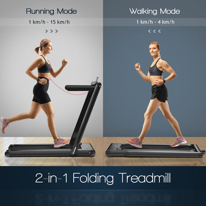 2-in-1 Under-Desk Folding Treadmill with Dual LED Display
