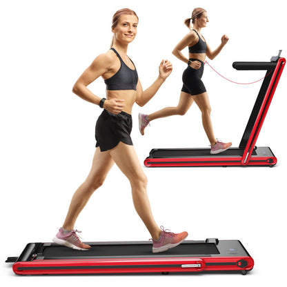 2-in-1 Under-Desk Folding Treadmill with Dual LED Display