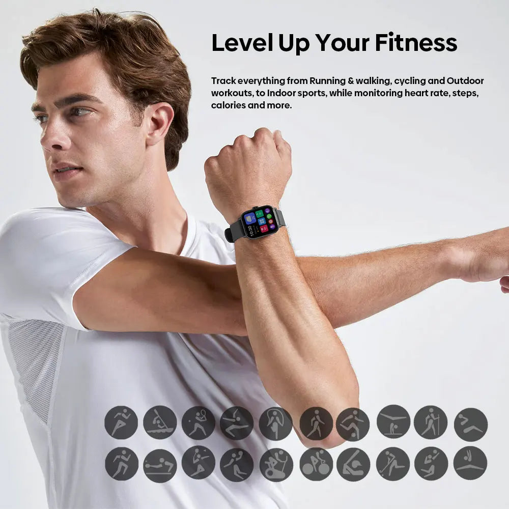 Voice Calling Smart Watch 1.91'' HD Display Heart Rate & Stress Monitor Multiple Sports Modes Smartwatch