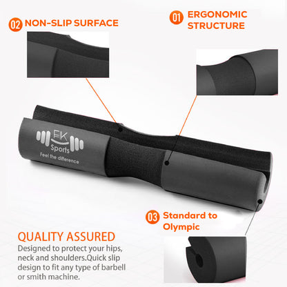 Barbell Pad for Weightlifting - Foam Padding for Squat Bar Neck and Shoulder Protection