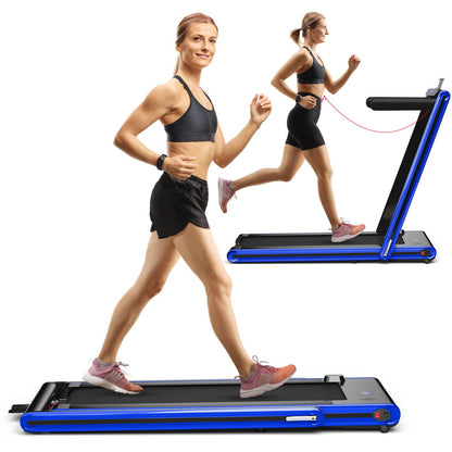2-in-1 Under-Desk Folding Treadmill with Dual LED Display