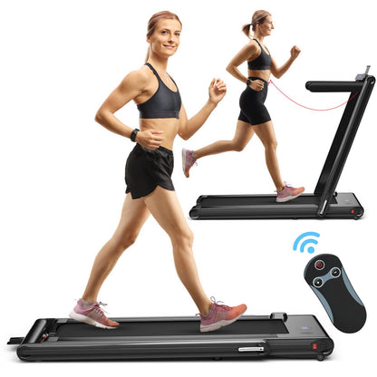 2-in-1 Under-Desk Folding Treadmill with Dual LED Display