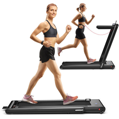 2-in-1 Under-Desk Folding Treadmill with Dual LED Display